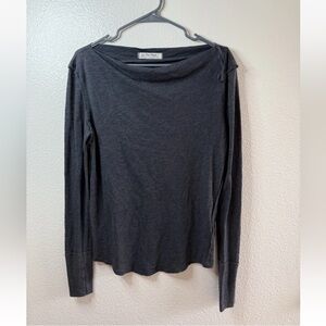 We The Free People Women’s Grey Extra Small Oversized Long Sleeve Shirt